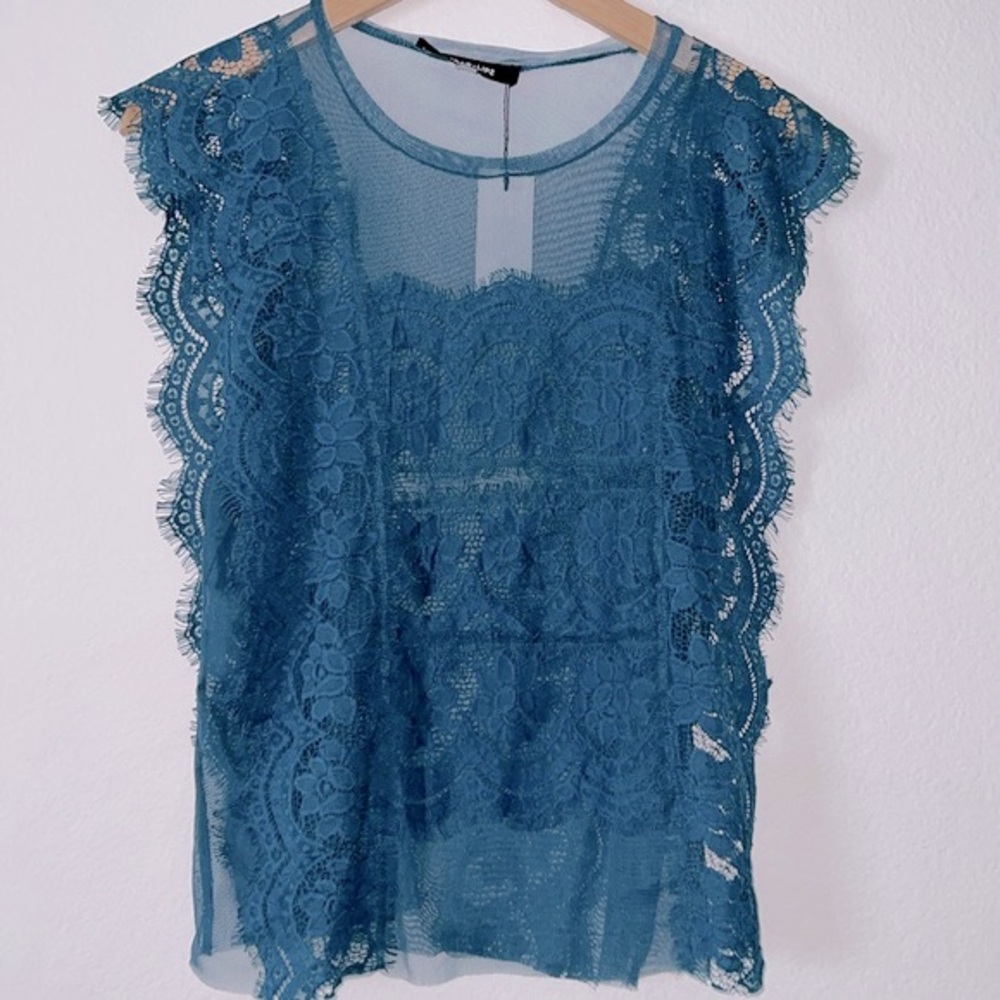 New Sugar+Lips Sleeveless Lace Top Size S